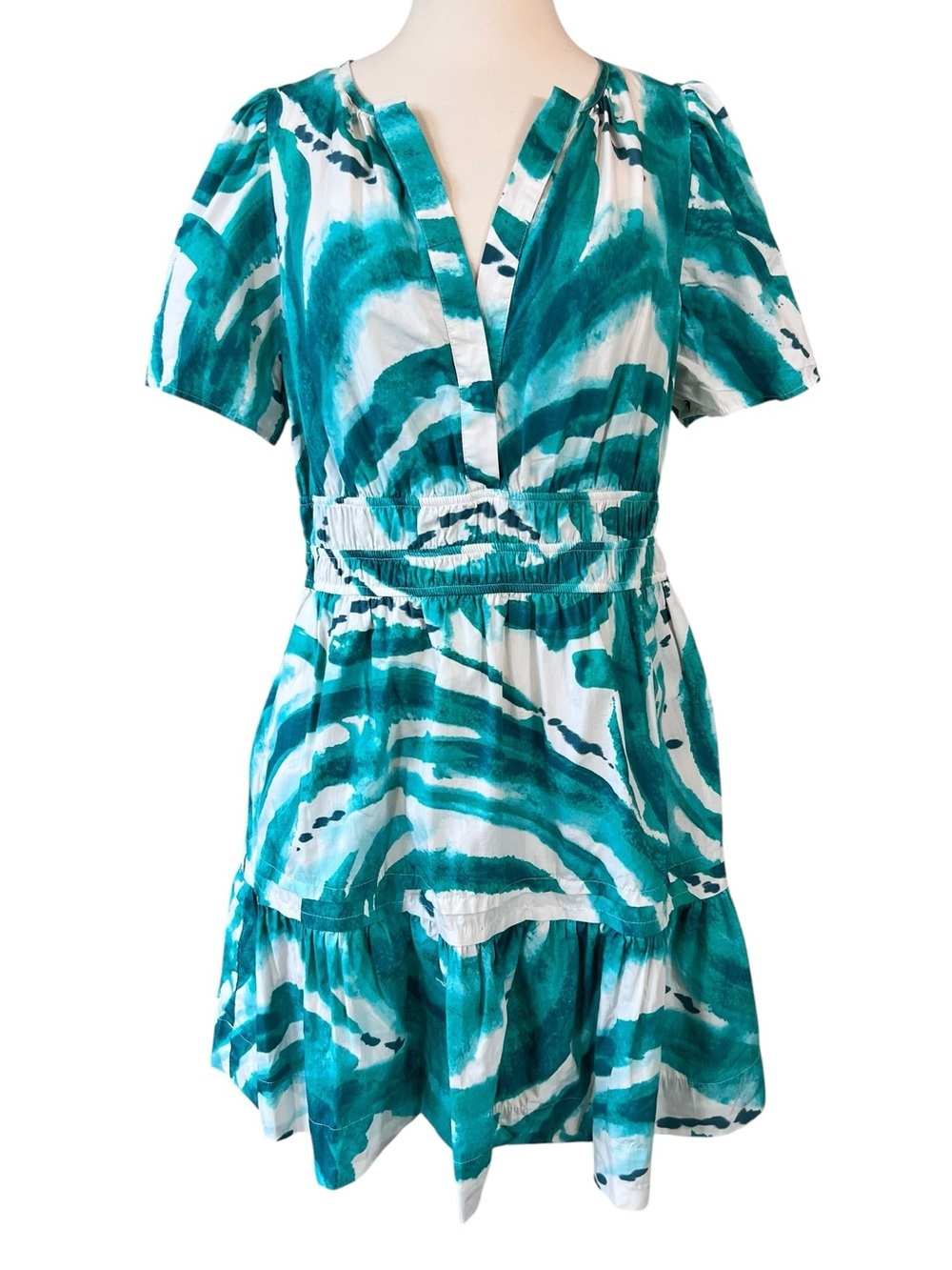 Anthropologie The Somerset Mini Dress Watercolor Turquoise